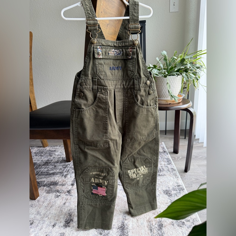 Vintage boys Army overalls size 6